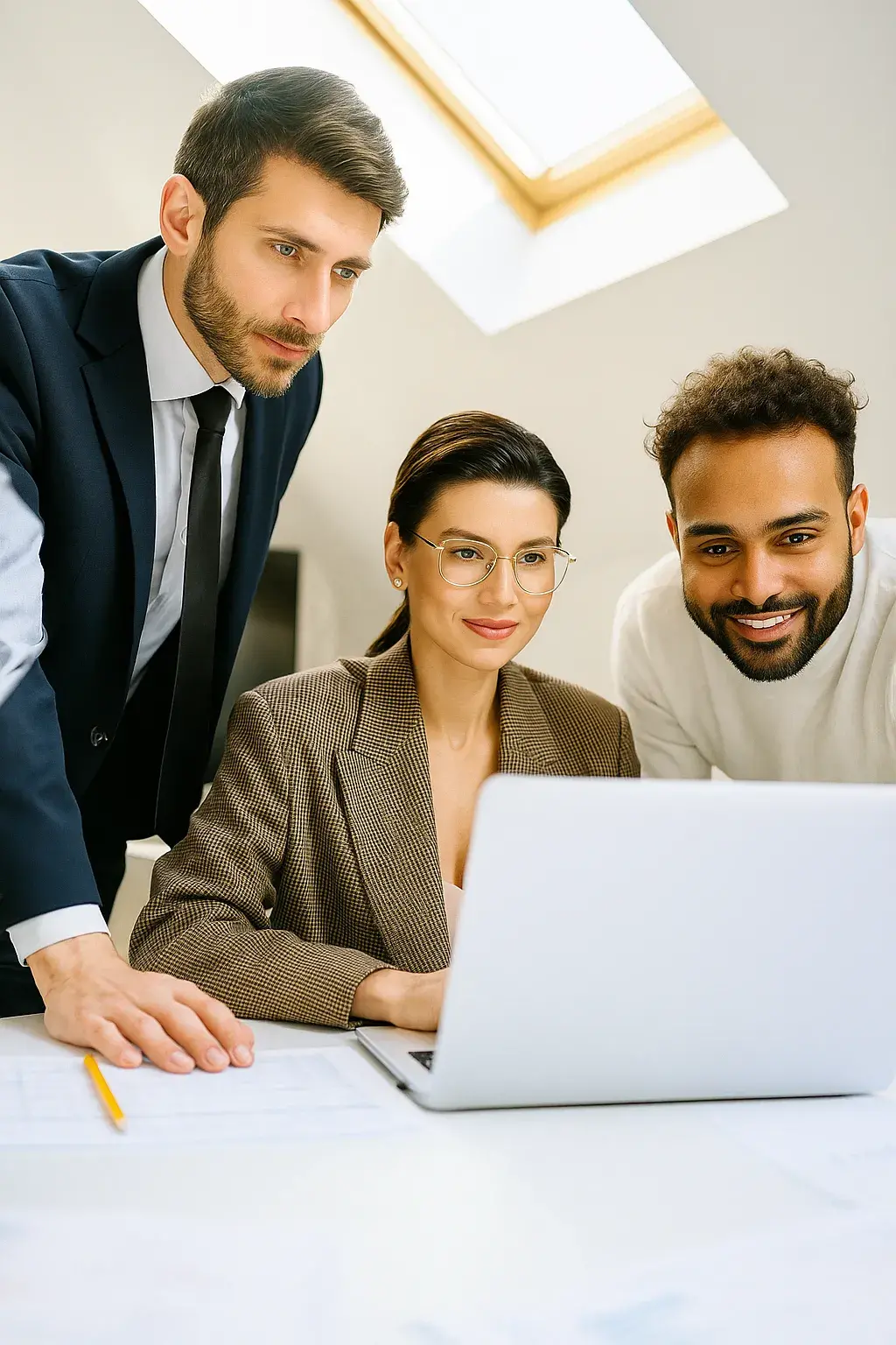 Colaboración profesional en oficina moderna